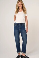 Liverpool Sloane Slouchy Girlfriend Cuffed-Selvedge Comet Blue