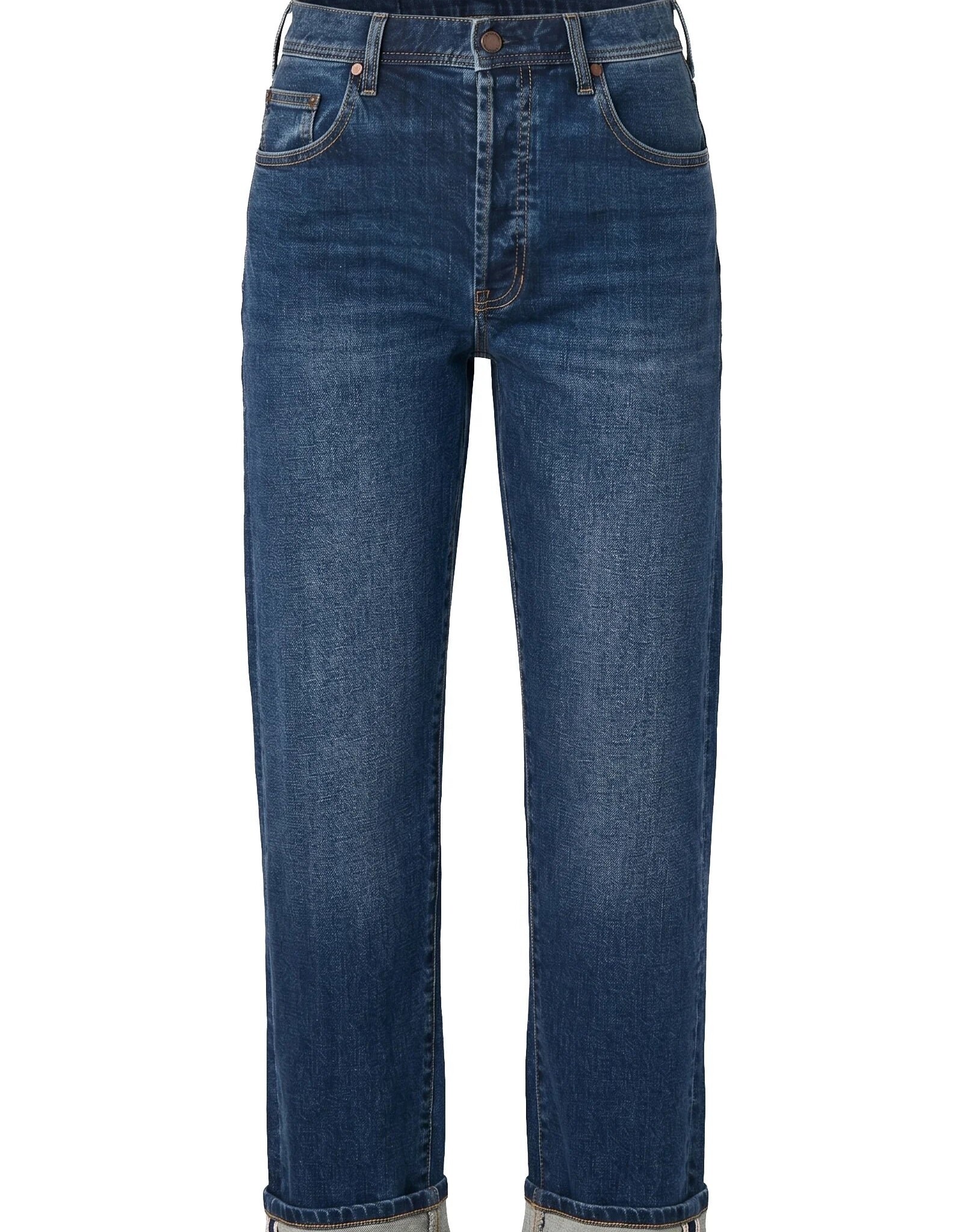 Liverpool Sloane Slouchy Girlfriend Cuffed-Selvedge Comet Blue