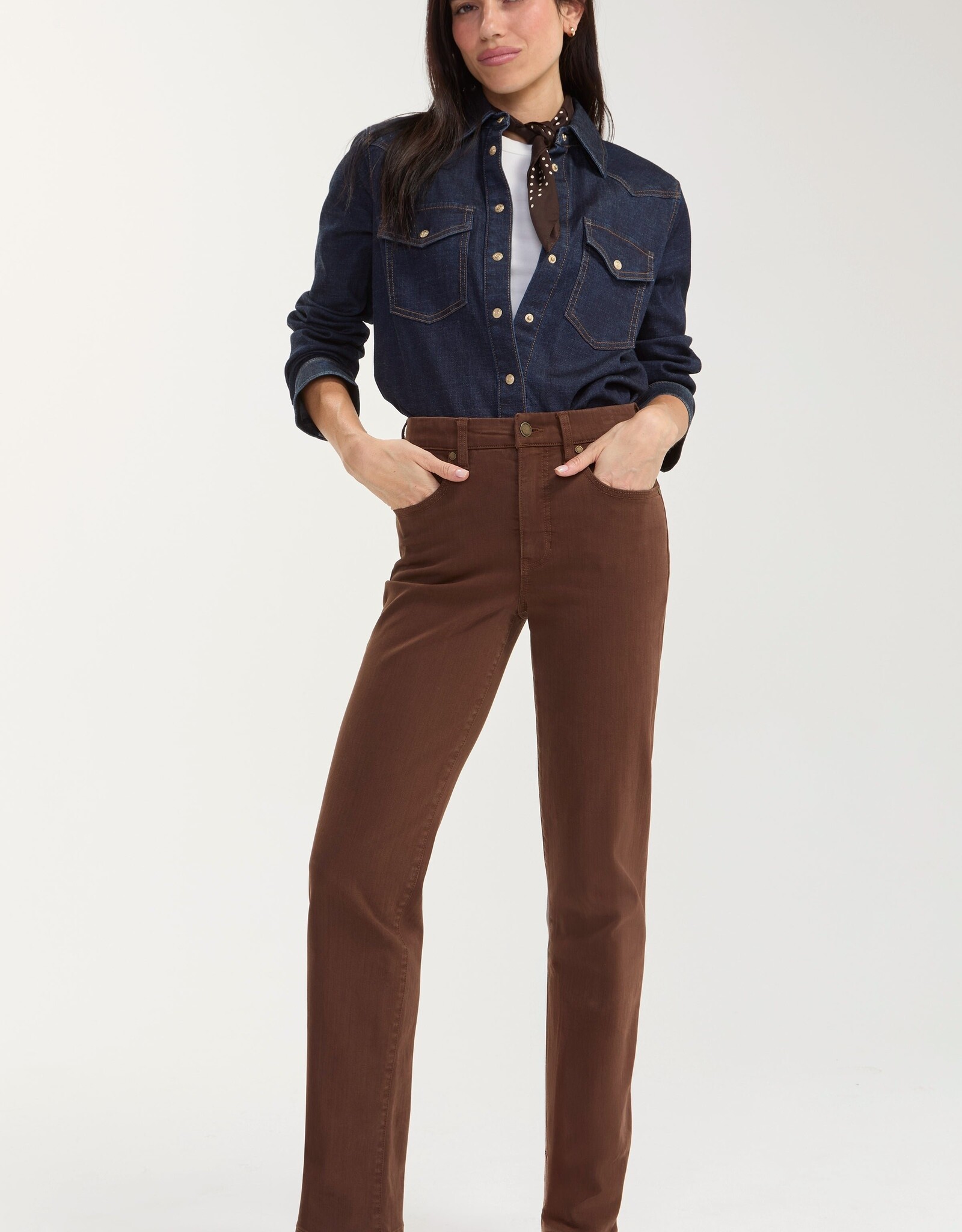 Liverpool Kennedy Comfort Waist Striaght Brown