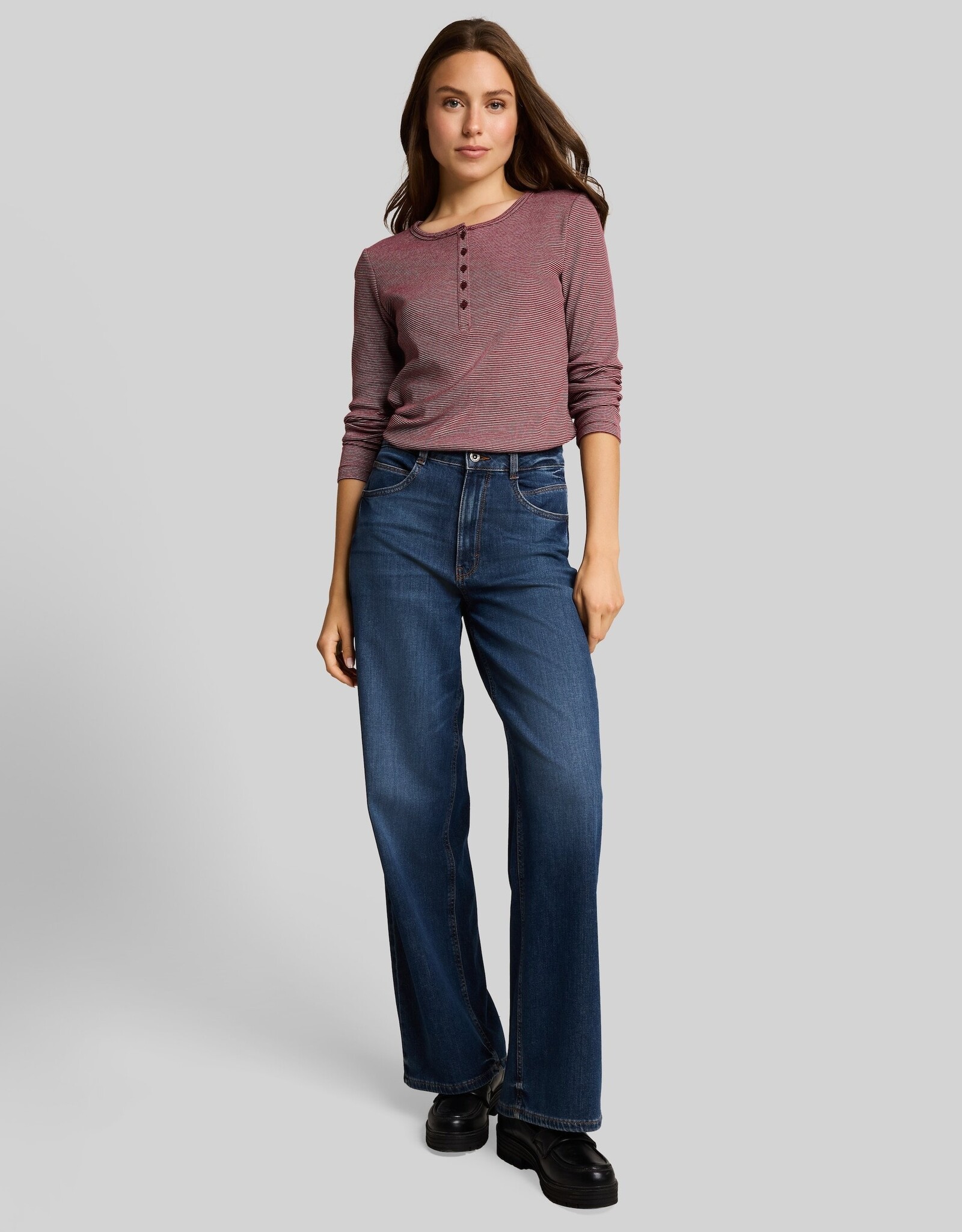 Tom Tailor T-Shirt Henley Rip Top