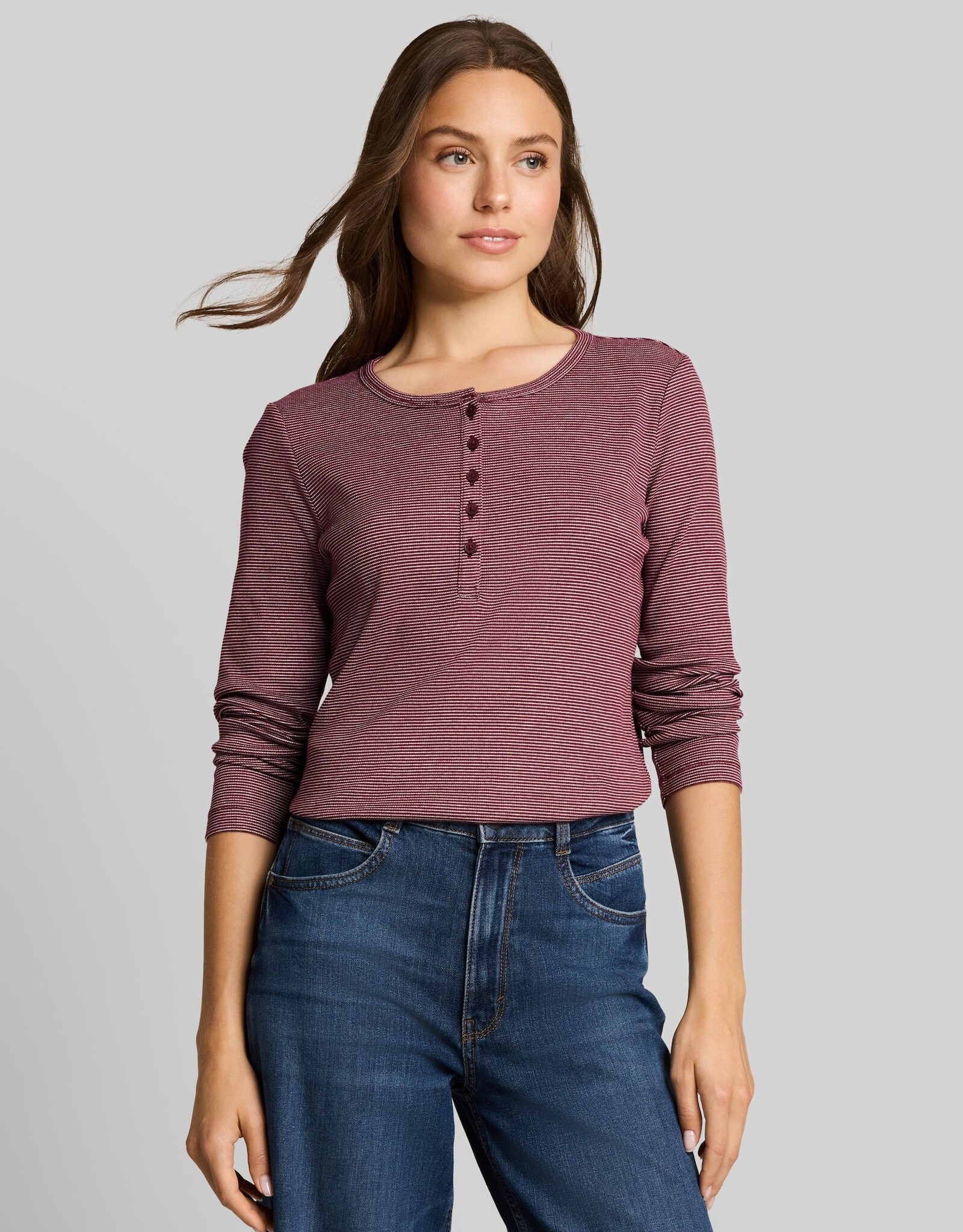 Tom Tailor T-Shirt Henley Rip Top
