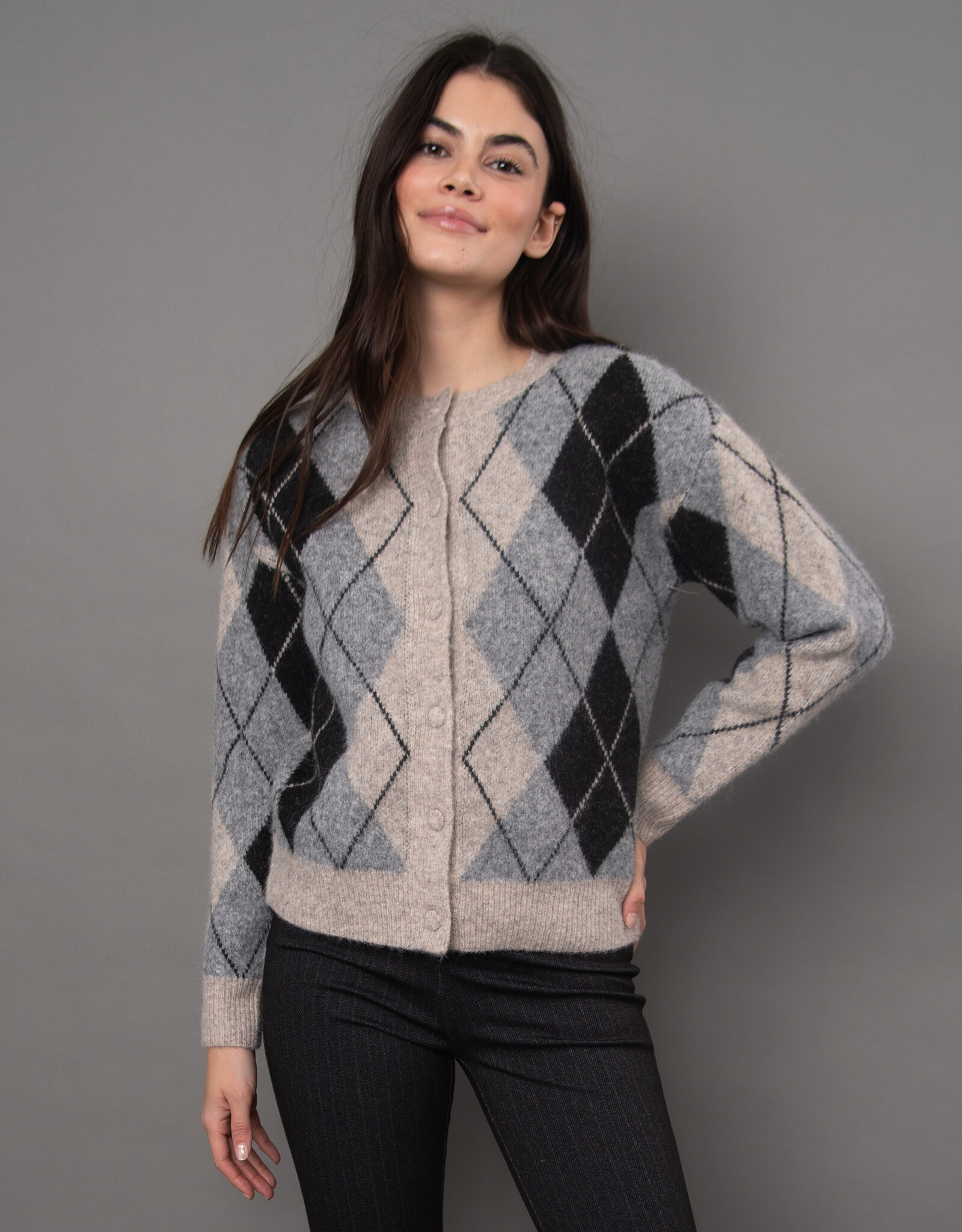 RD Style Agrippina Argyle Cardigan