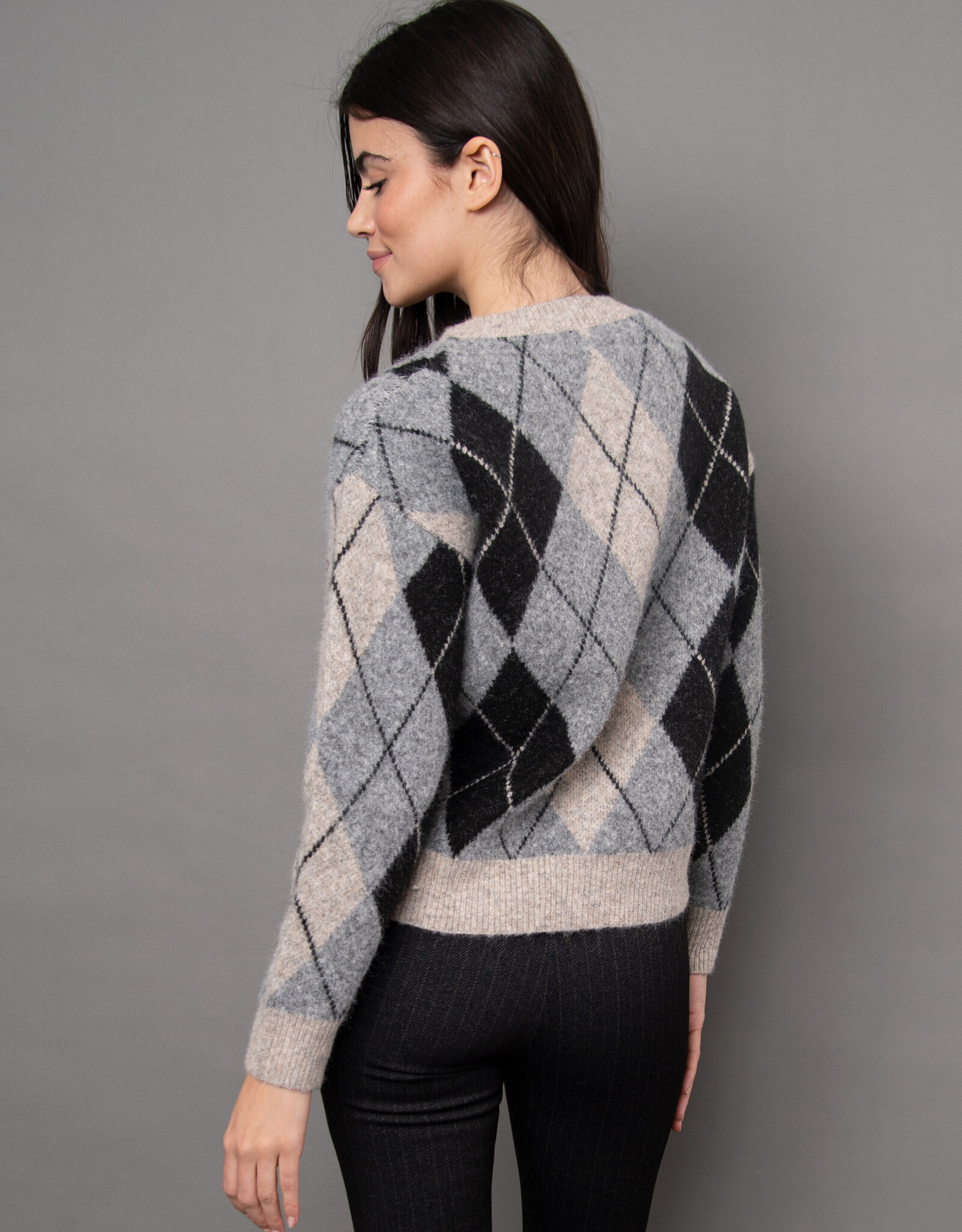 RD Style Agrippina Argyle Cardigan
