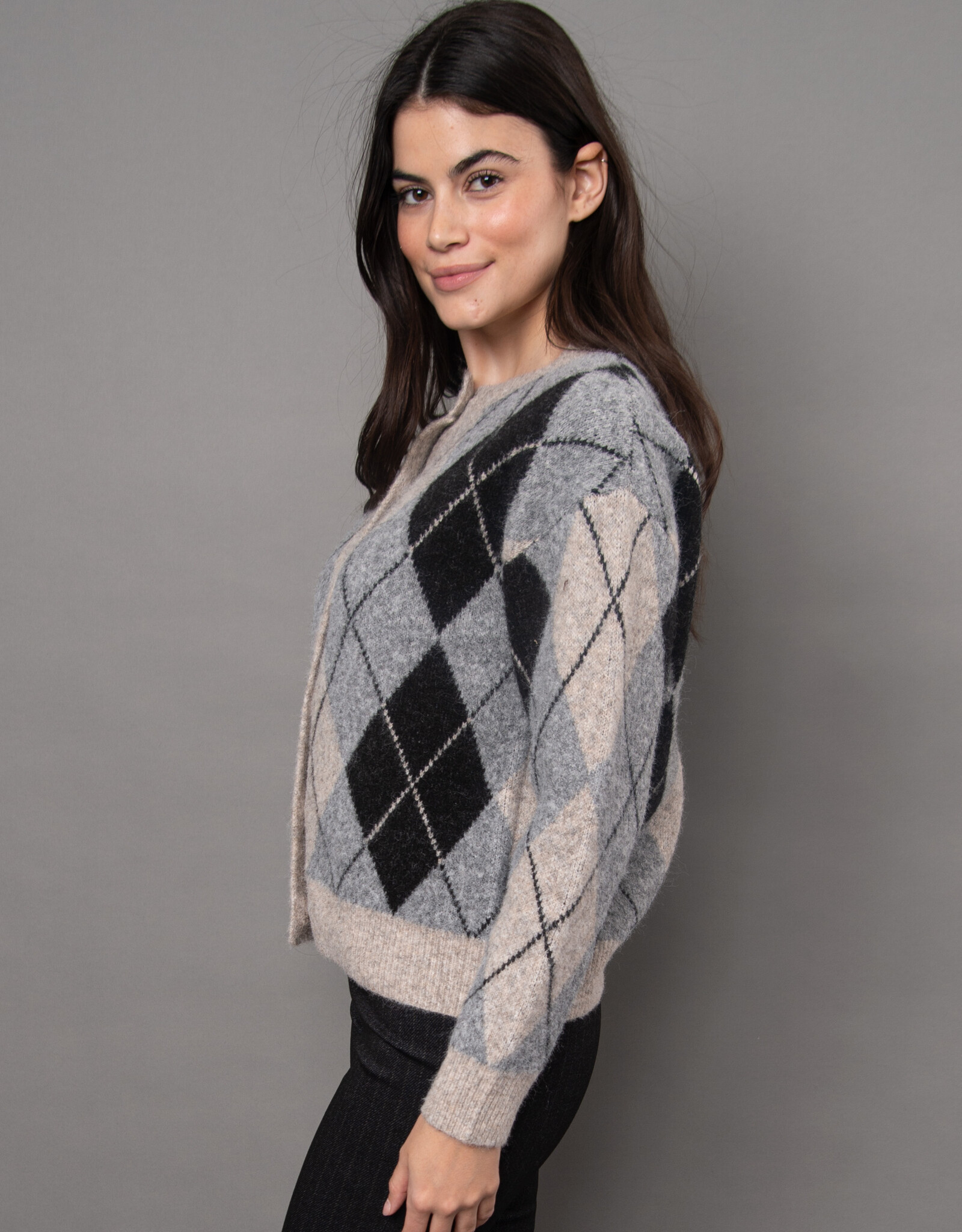 RD Style Agrippina Argyle Cardigan