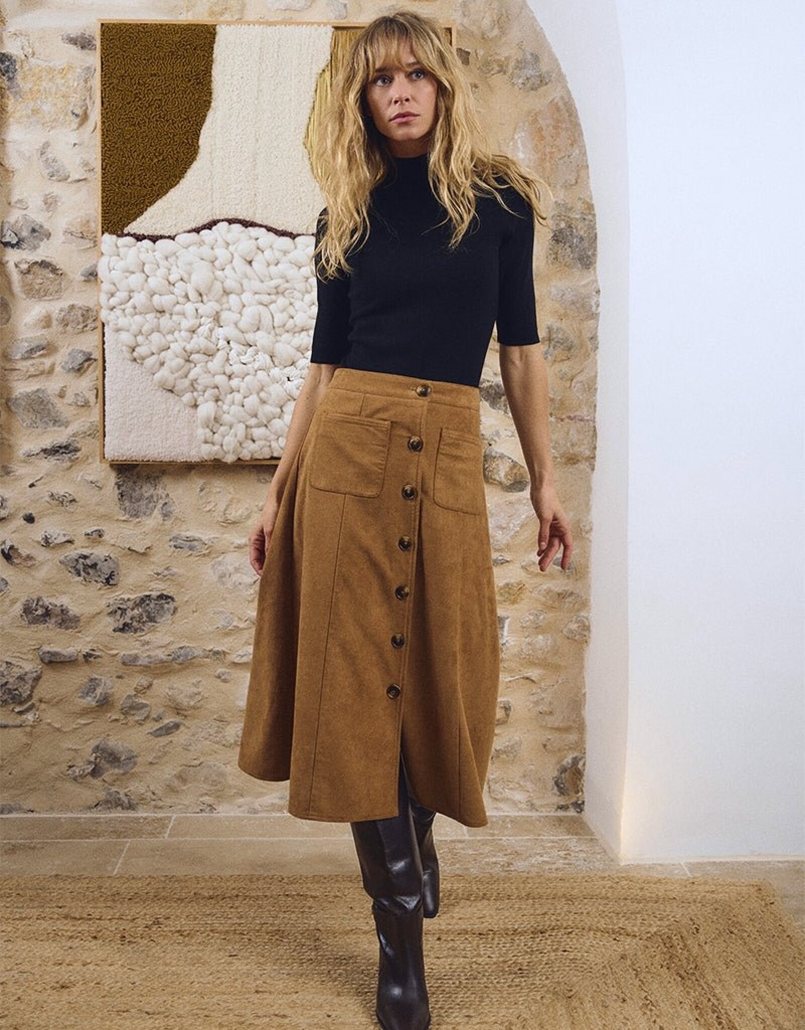 Molly Bracken Button Front Skirt