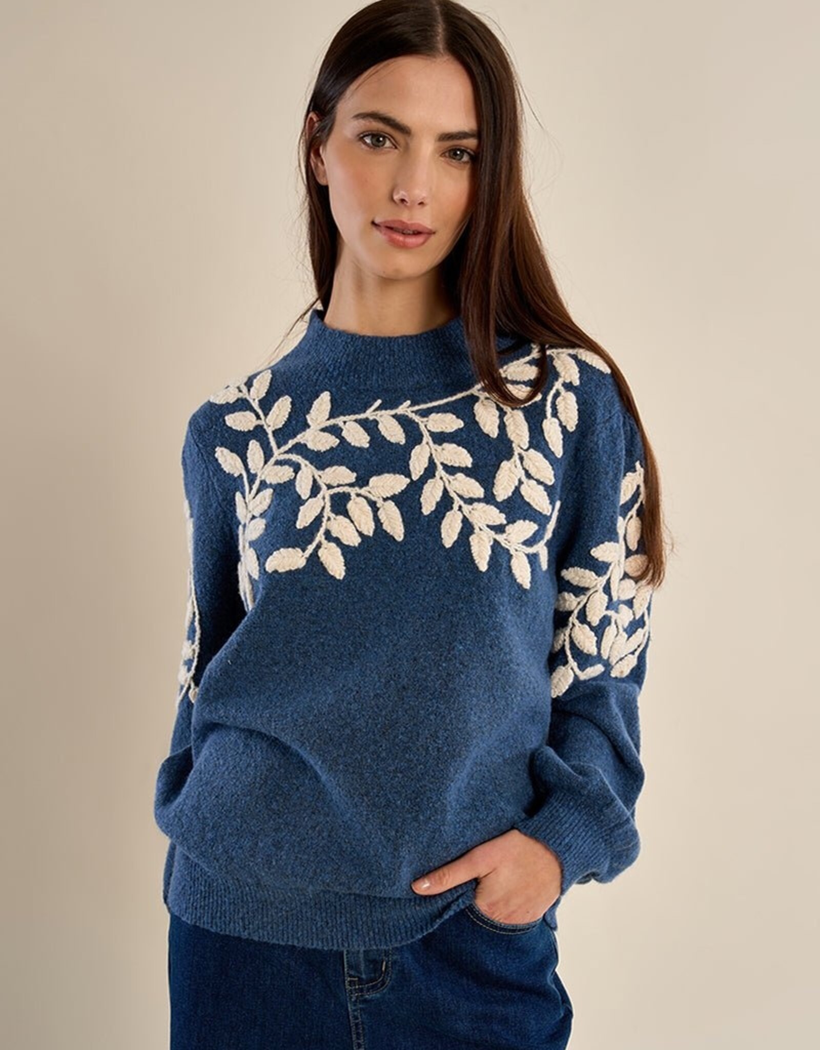 Molly Bracken Shoulder Emb Sweater