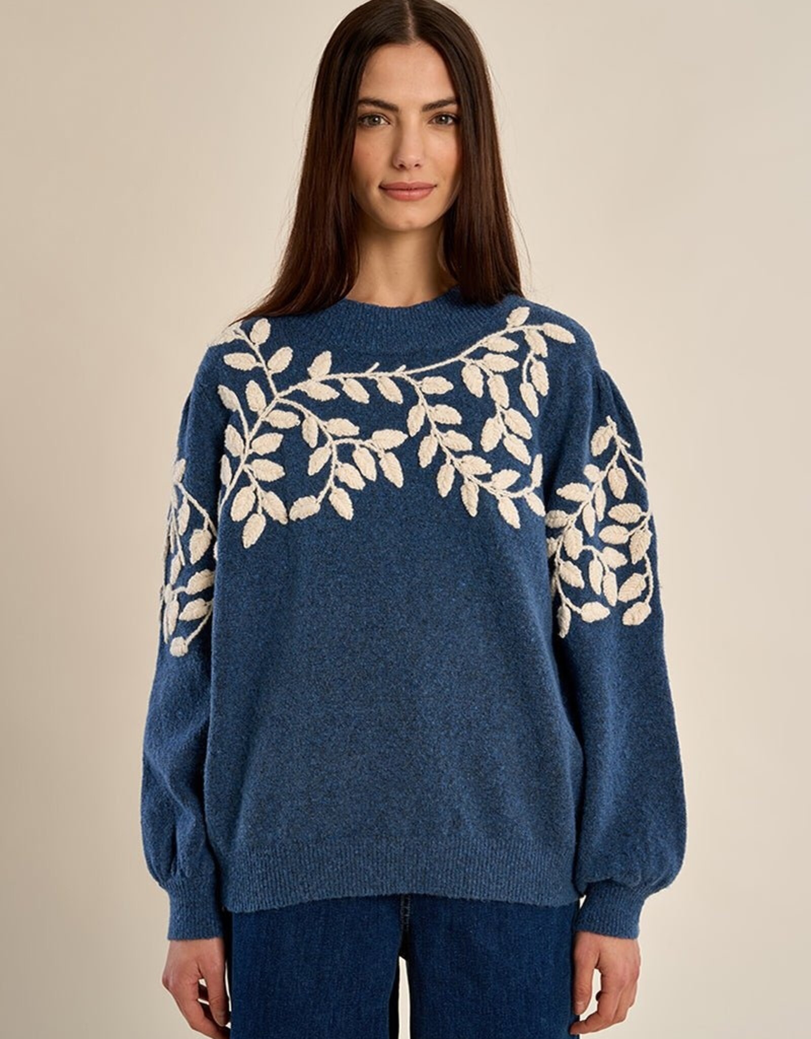Molly Bracken Shoulder Emb Sweater