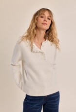 Molly Bracken Lace Detail Henley Sweater