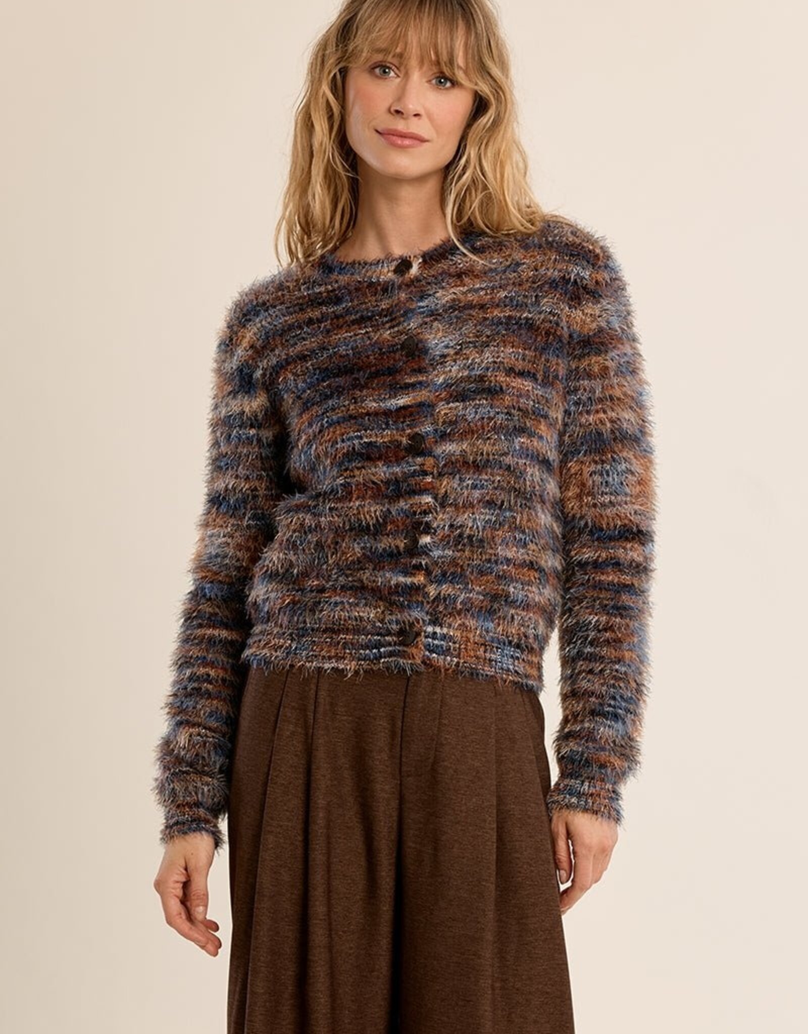 Molly Bracken Striped Fuzzy Sweater