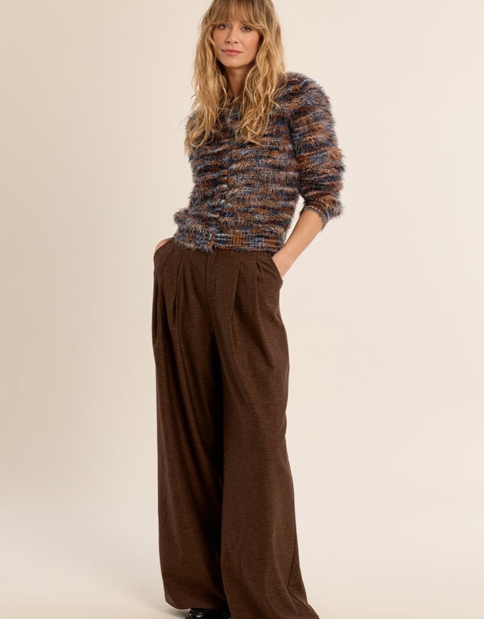 Molly Bracken Striped Fuzzy Sweater