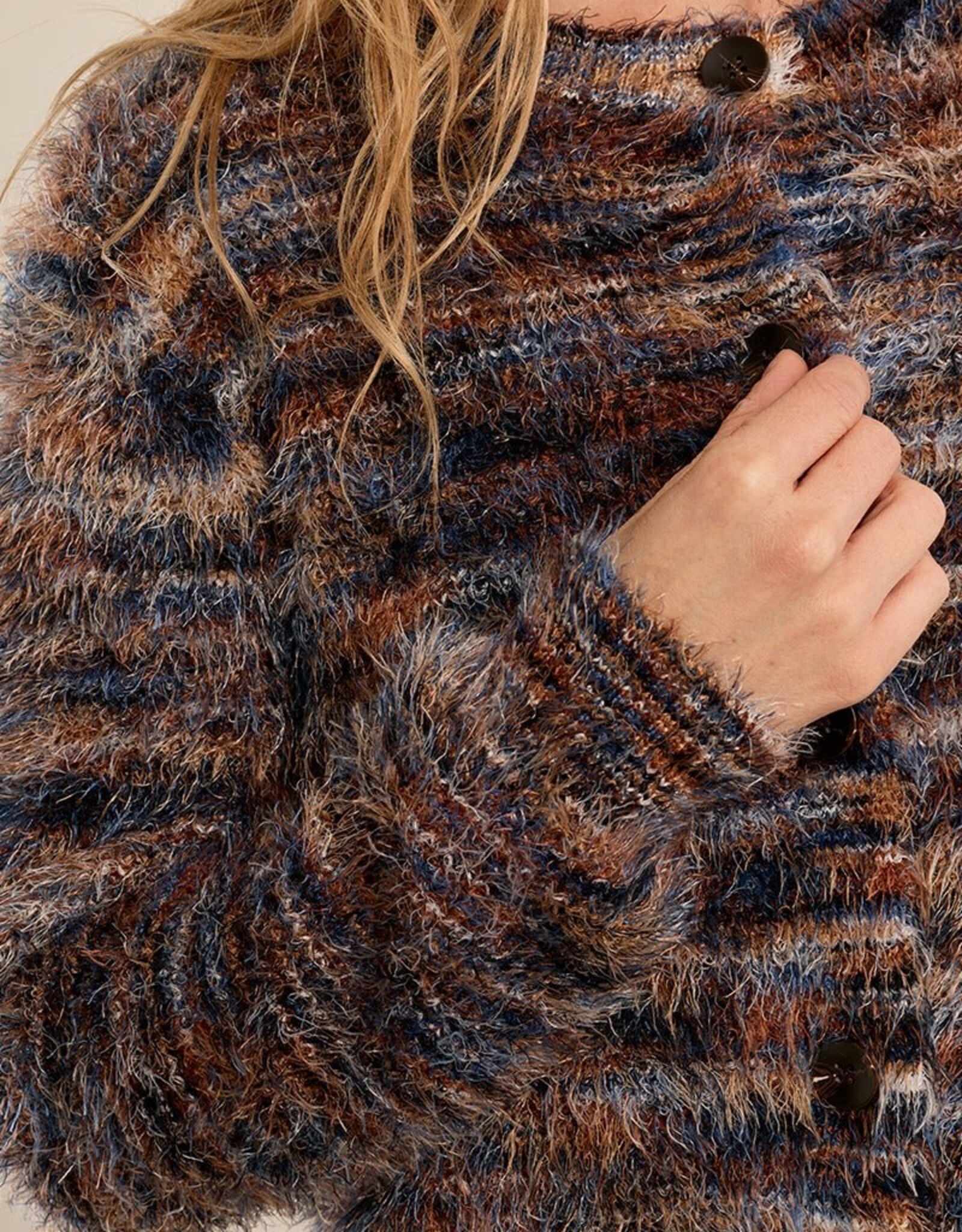 Molly Bracken Striped Fuzzy Sweater