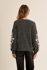 Molly Bracken Emb Sleeve Sweater