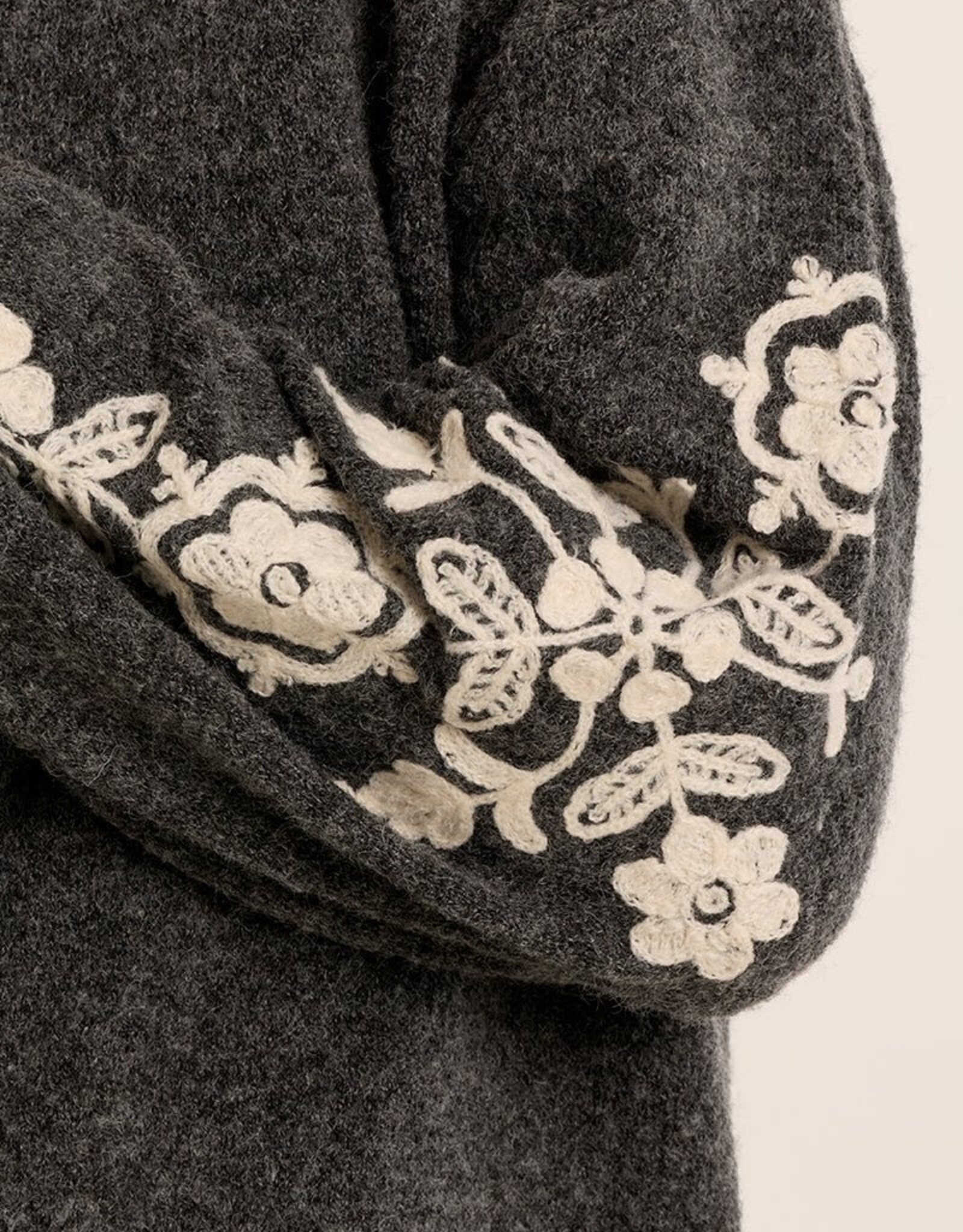 Molly Bracken Emb Sleeve Sweater