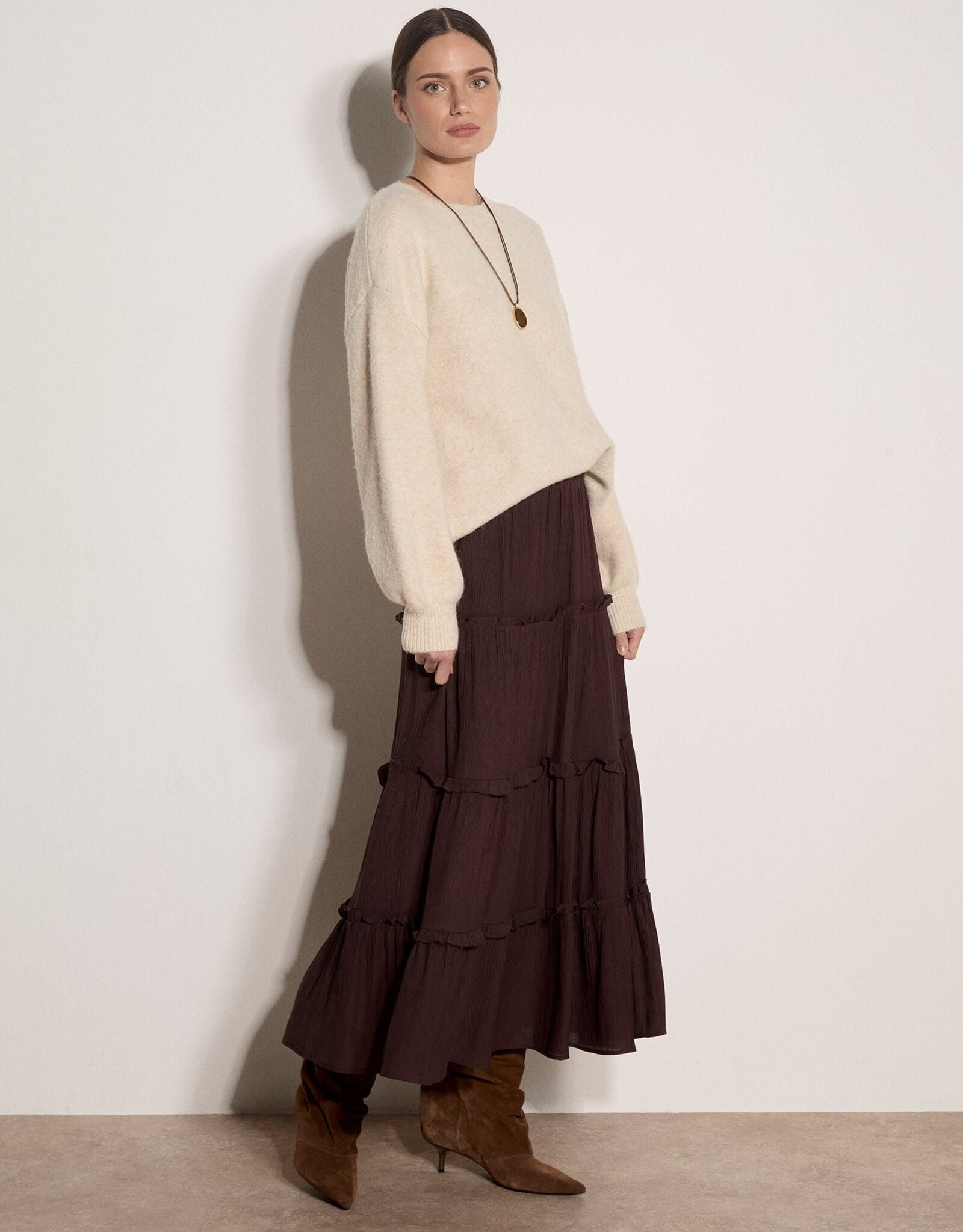 Apricot Organza Bow Back Jumper