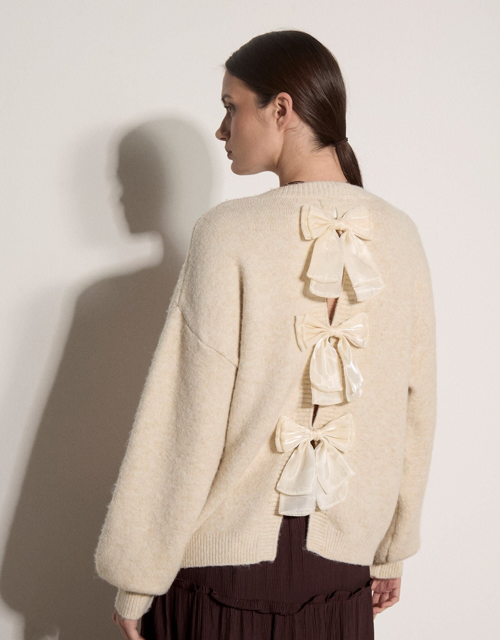 Apricot Organza Bow Back Jumper