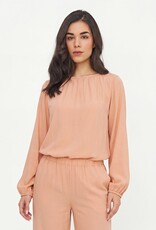 M Made in Italy L/S Pleat Nk Top