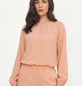 M Made in Italy L/S Pleat Nk Top