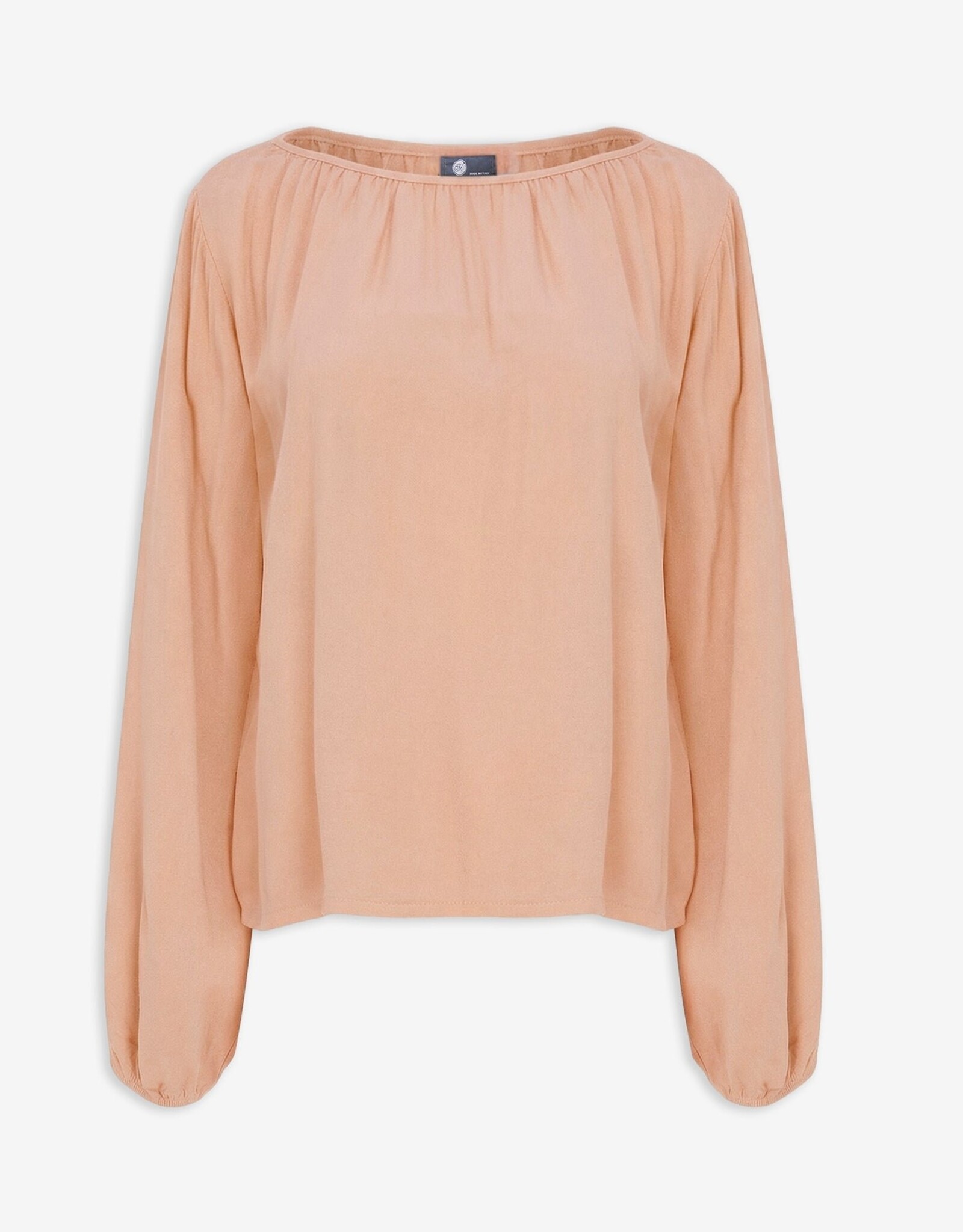 M Made in Italy L/S Pleat Nk Top