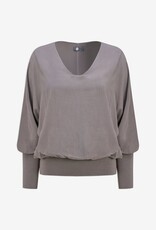 M Made in Italy L/S V-Nk Top w Wasitand Hem