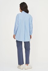 M Made in Italy Henley Striped Blouse