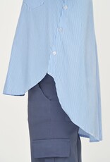 M Made in Italy Henley Striped Blouse