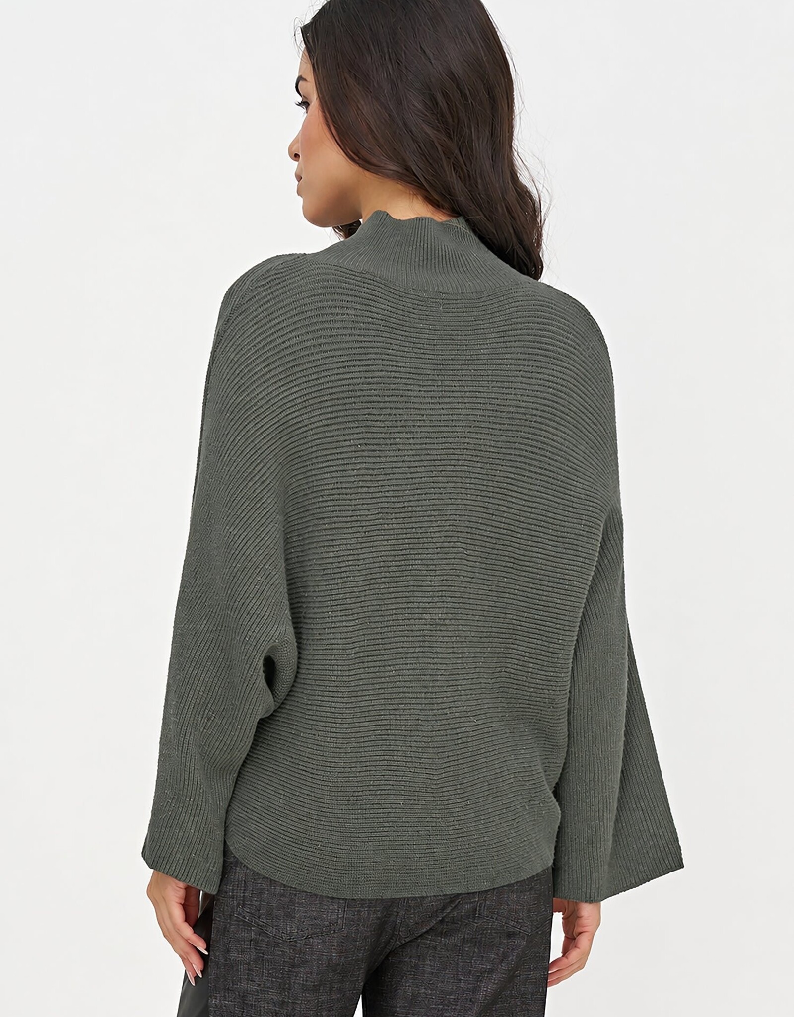 M Made in Italy Mock Nk Wide Sleeve Sweater