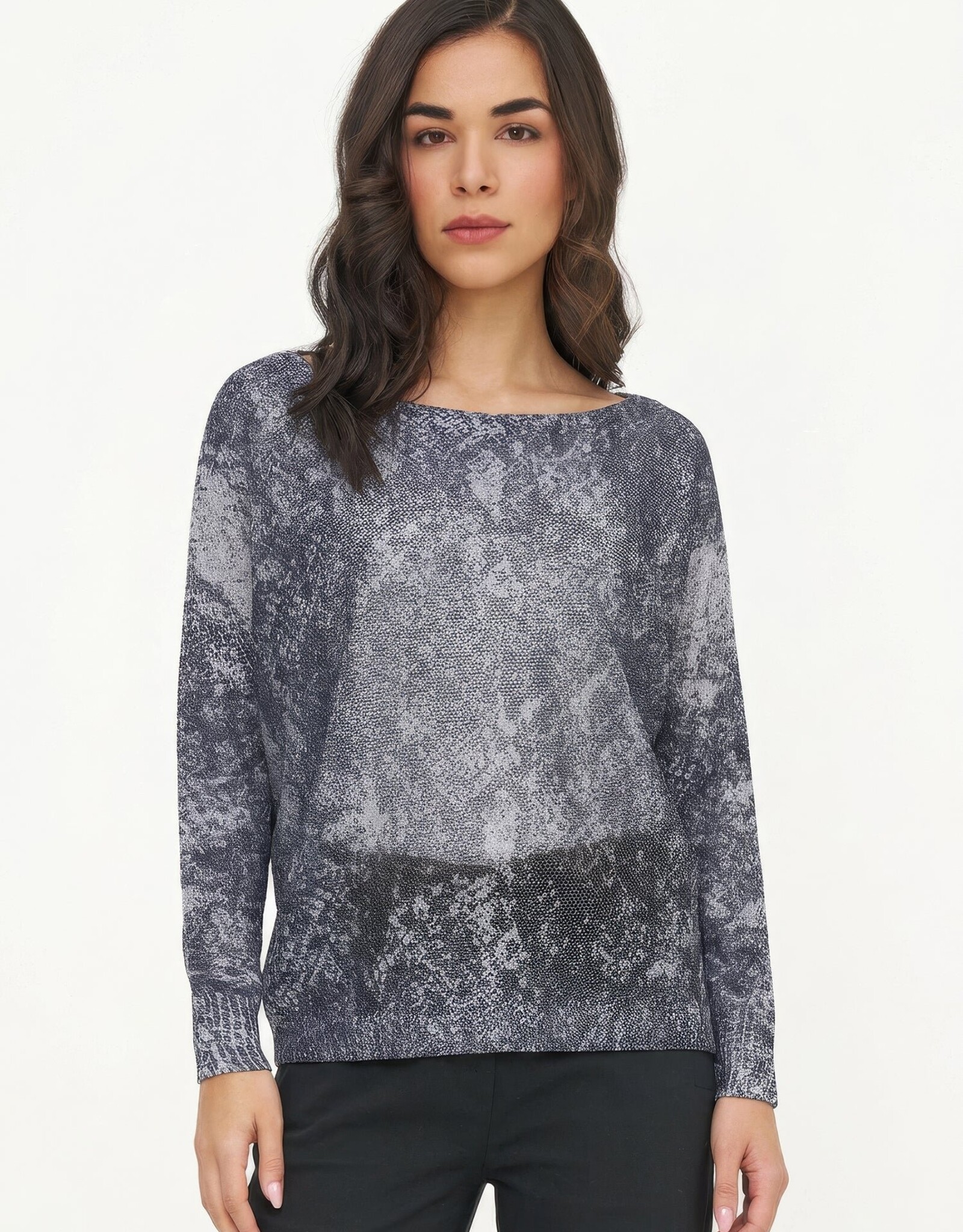 M Made in Italy Snake SKin Print Sweater