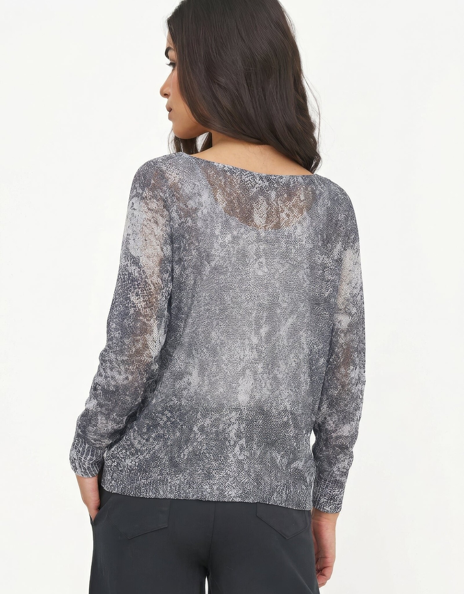 M Made in Italy Snake SKin Print Sweater