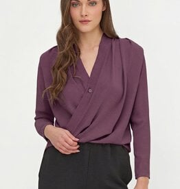 M Made in Italy Back Pleat Wrap Blouse