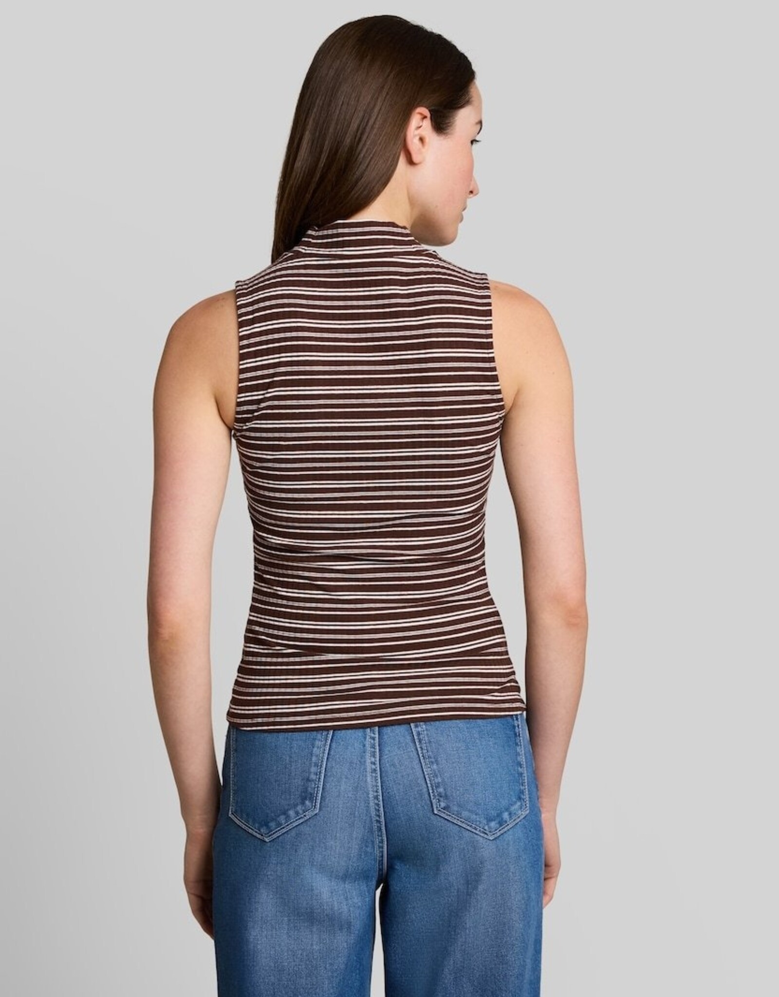 Tom Tailor Rib Striped Print Sless Top