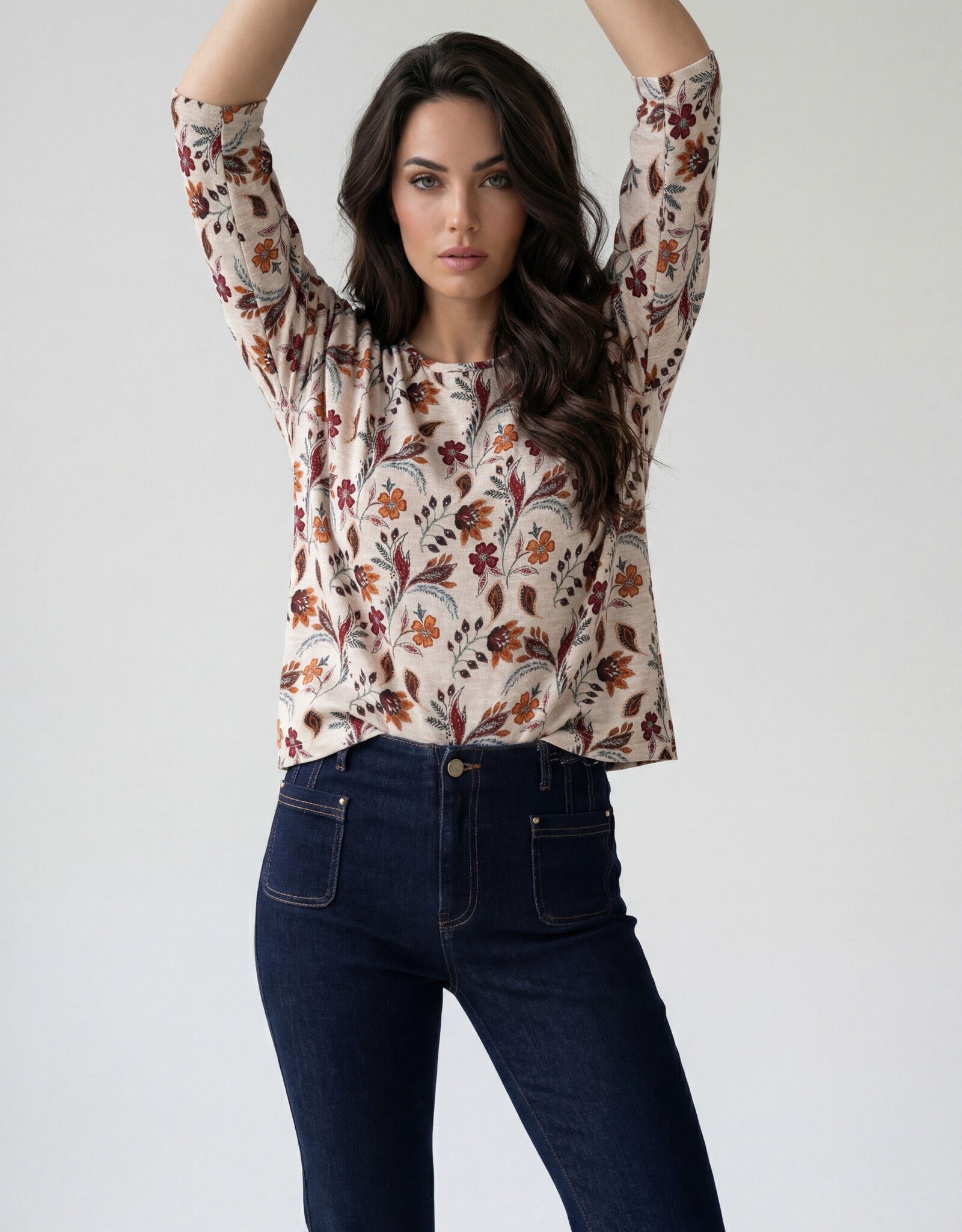 CYC Autumn Printed 3/4 Sleeve Top