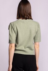 Pink Martini Roslyn S/S Knit Sweater w Flowers