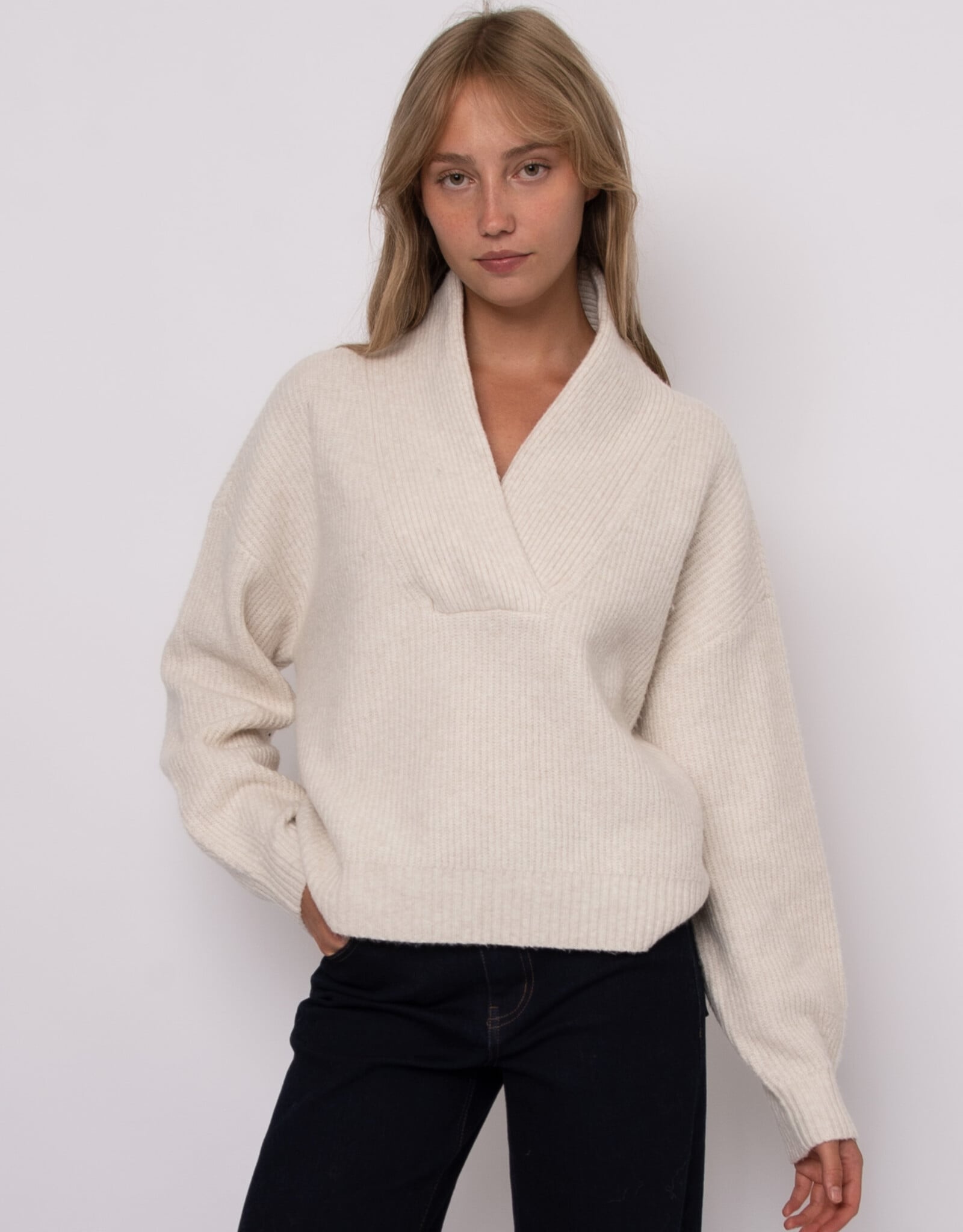 RD Style Quinlan Ribbed Shawl Collar Nk Pullover