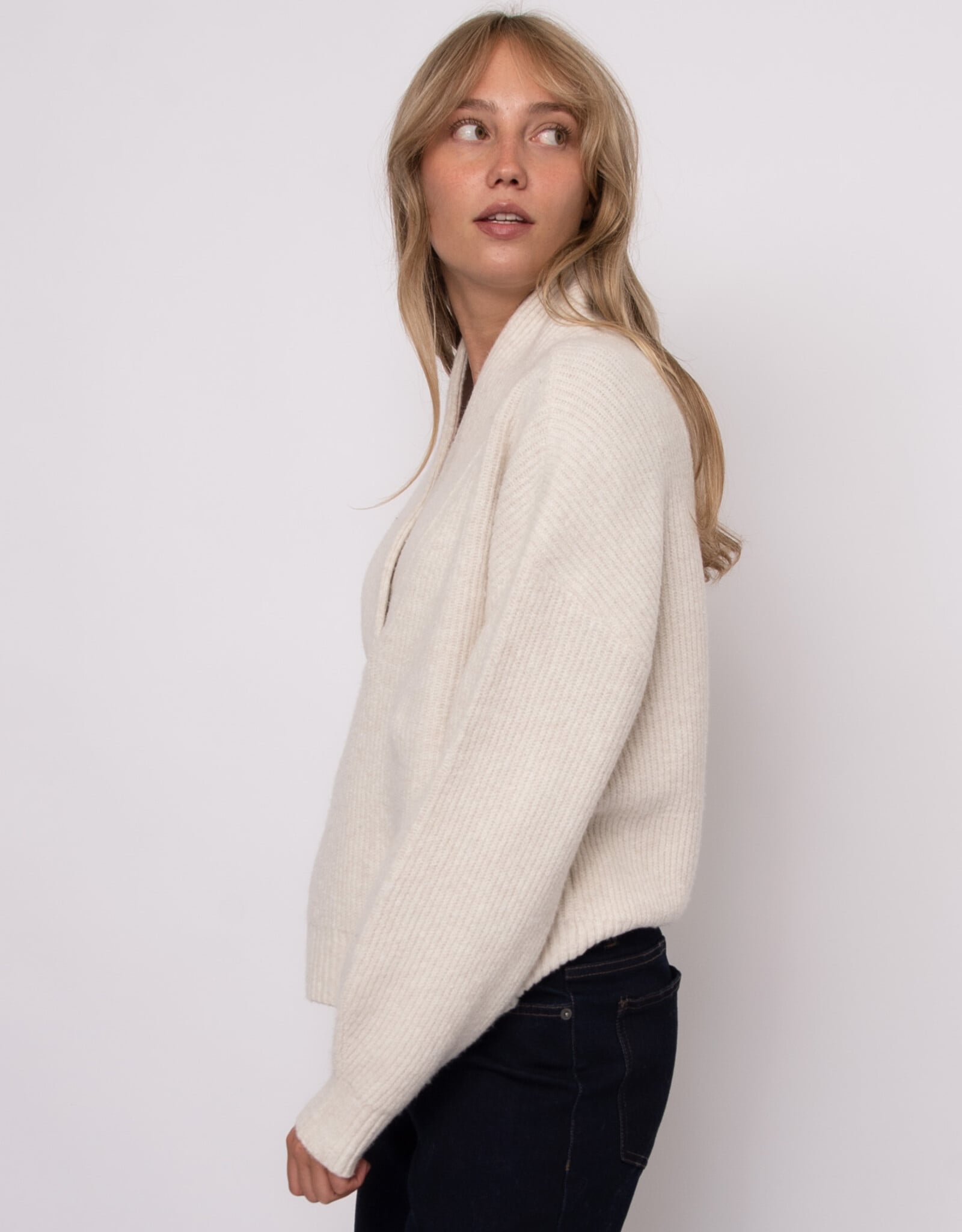 RD Style Quinlan Ribbed Shawl Collar Nk Pullover