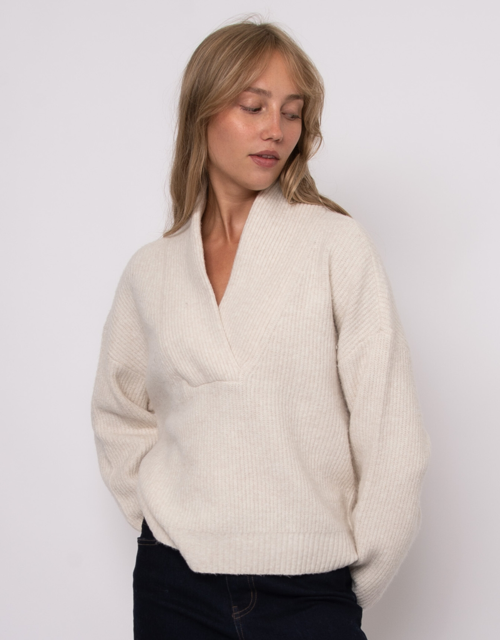 RD Style Quinlan Ribbed Shawl Collar Nk Pullover