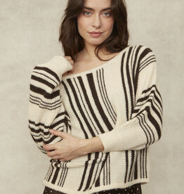 RD Style Jensyn LS Vertical Striped Boat NK Pullover
