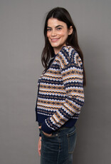 RD Style Nisha Multi Colour Striped Button CrewNK Cardigan