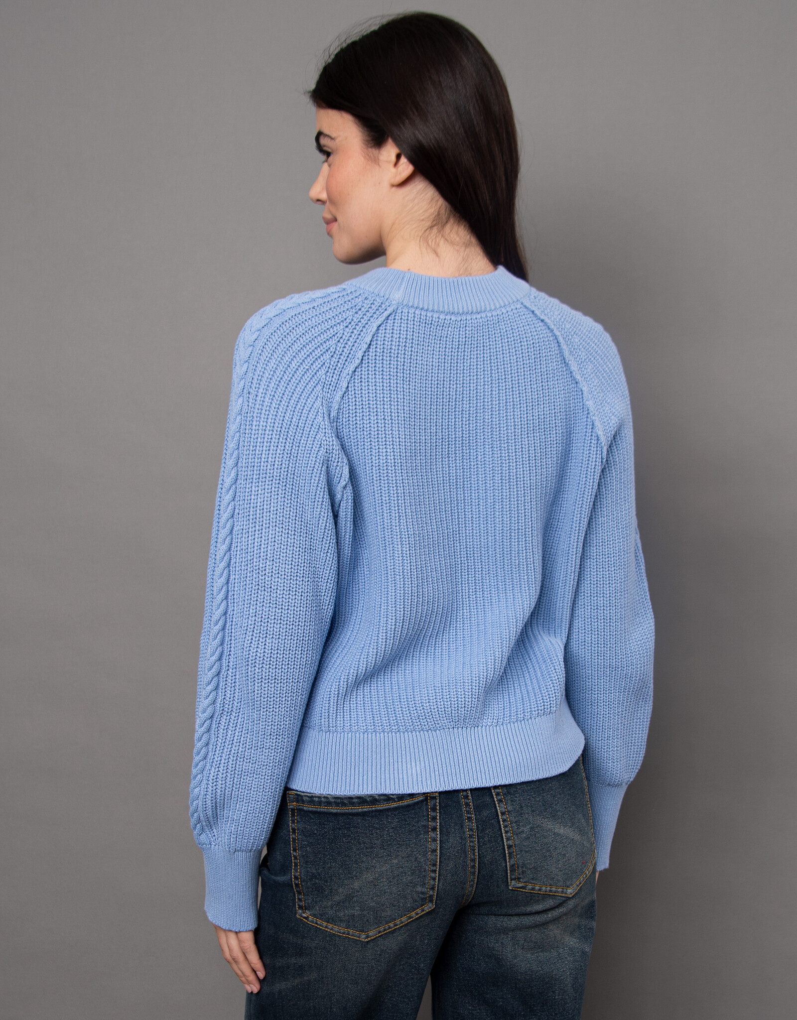 RD Style Vaiga Cable Knit Raglan Crew Nk Pullover