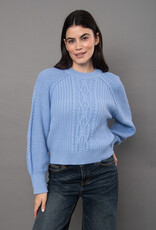 RD Style Vaiga Cable Knit Raglan Crew Nk Pullover