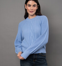 RD Style Vaiga Cable Knit Raglan Crew Nk Pullover