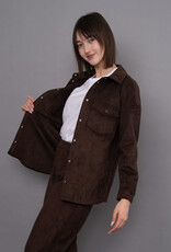 RD Style Sadina Faux Suede Button Jacket Blouse