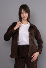 RD Style Sadina Faux Suede Button Jacket Blouse