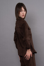 RD Style Sadina Faux Suede Button Jacket Blouse