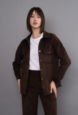 RD Style Sadina Faux Suede Button Jacket Blouse