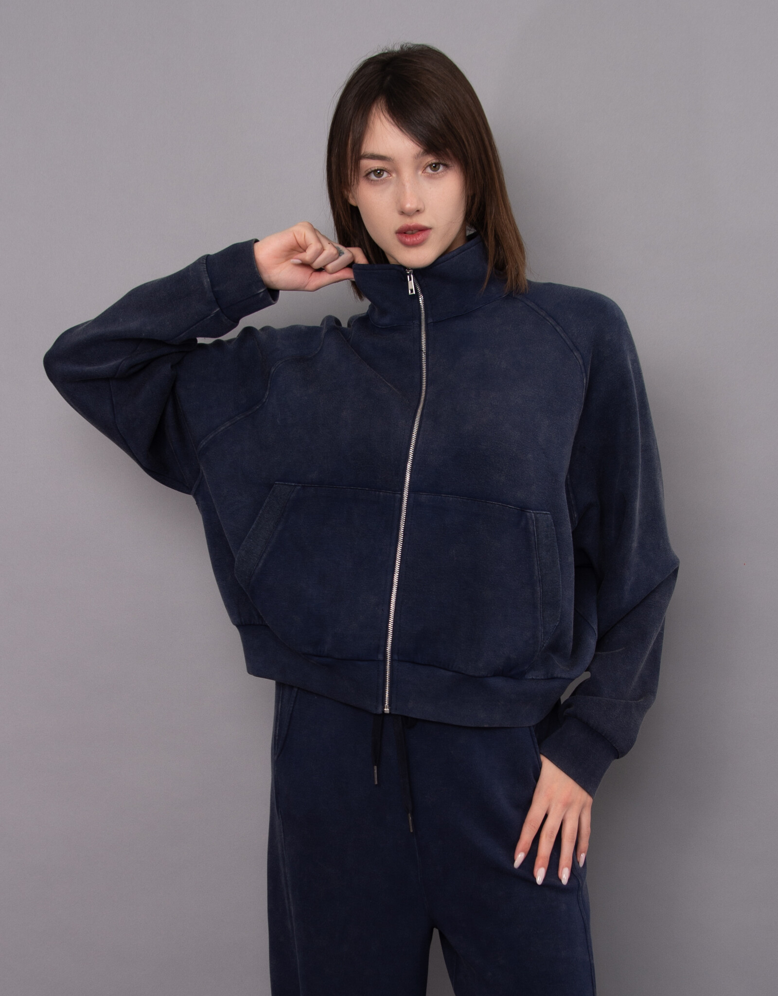 RD Style RD Millie Min Wash Soft Knit LS Mock Nk