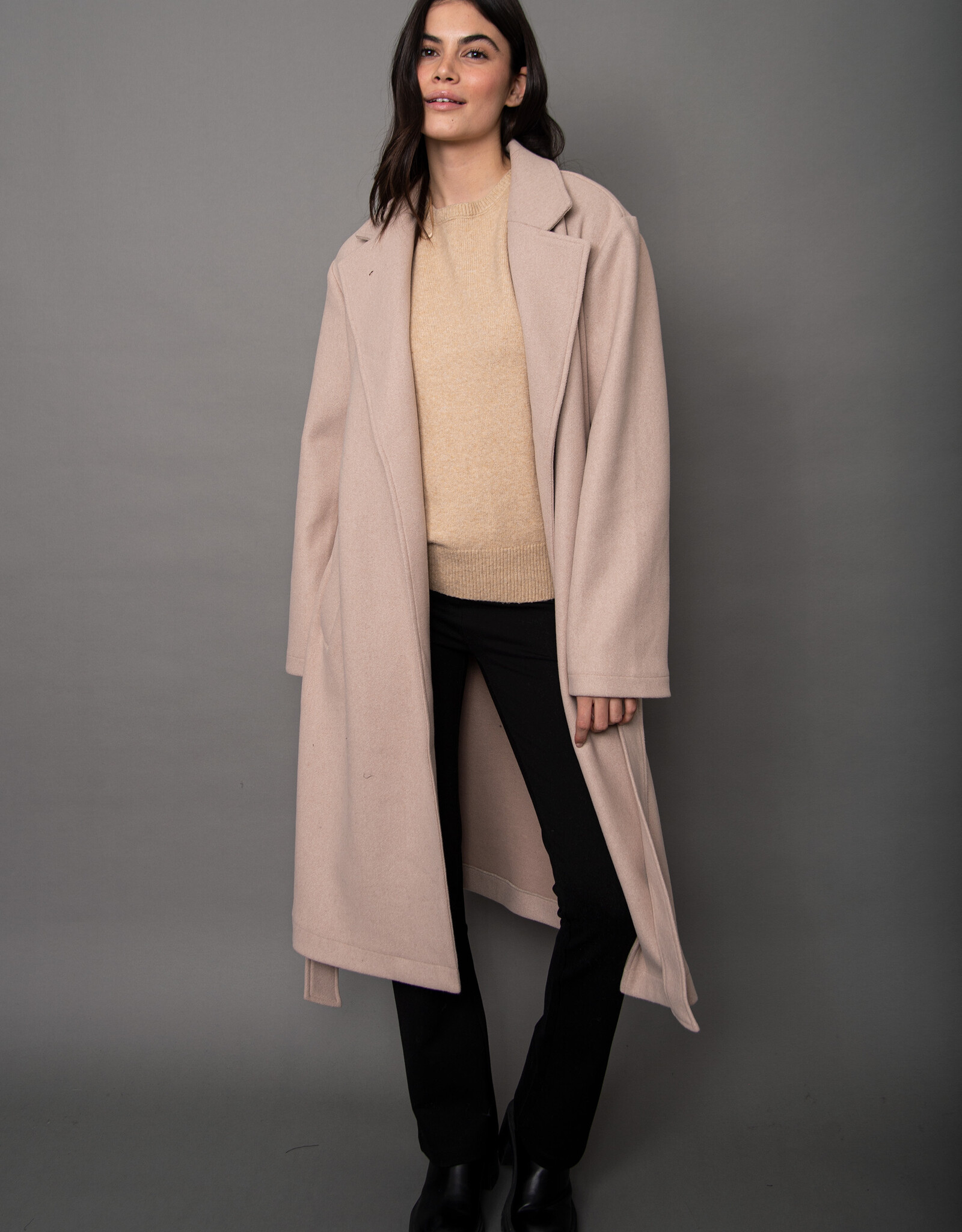 RD Style Havy Notch Collar Wrap Coat