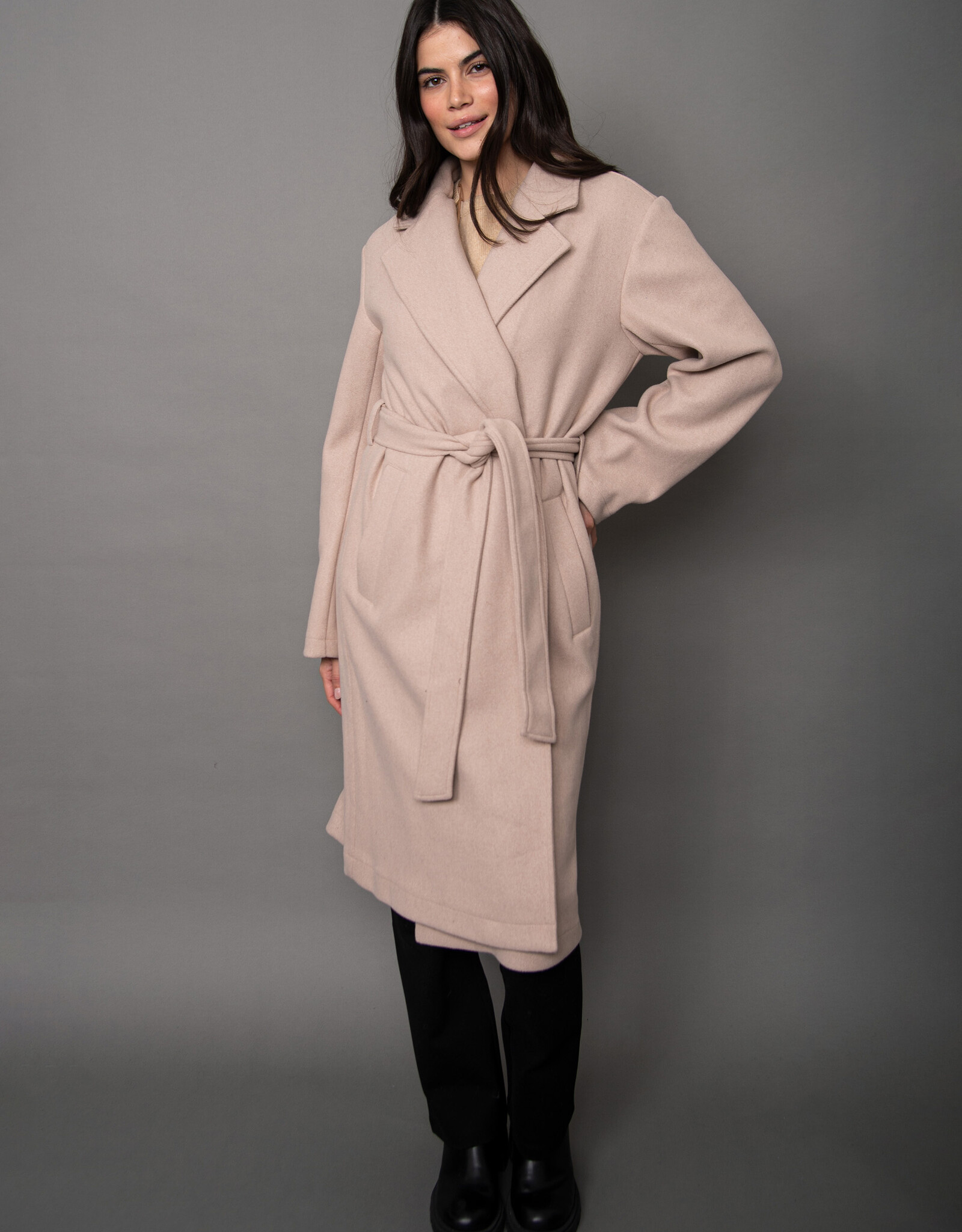 RD Style Havy Notch Collar Wrap Coat