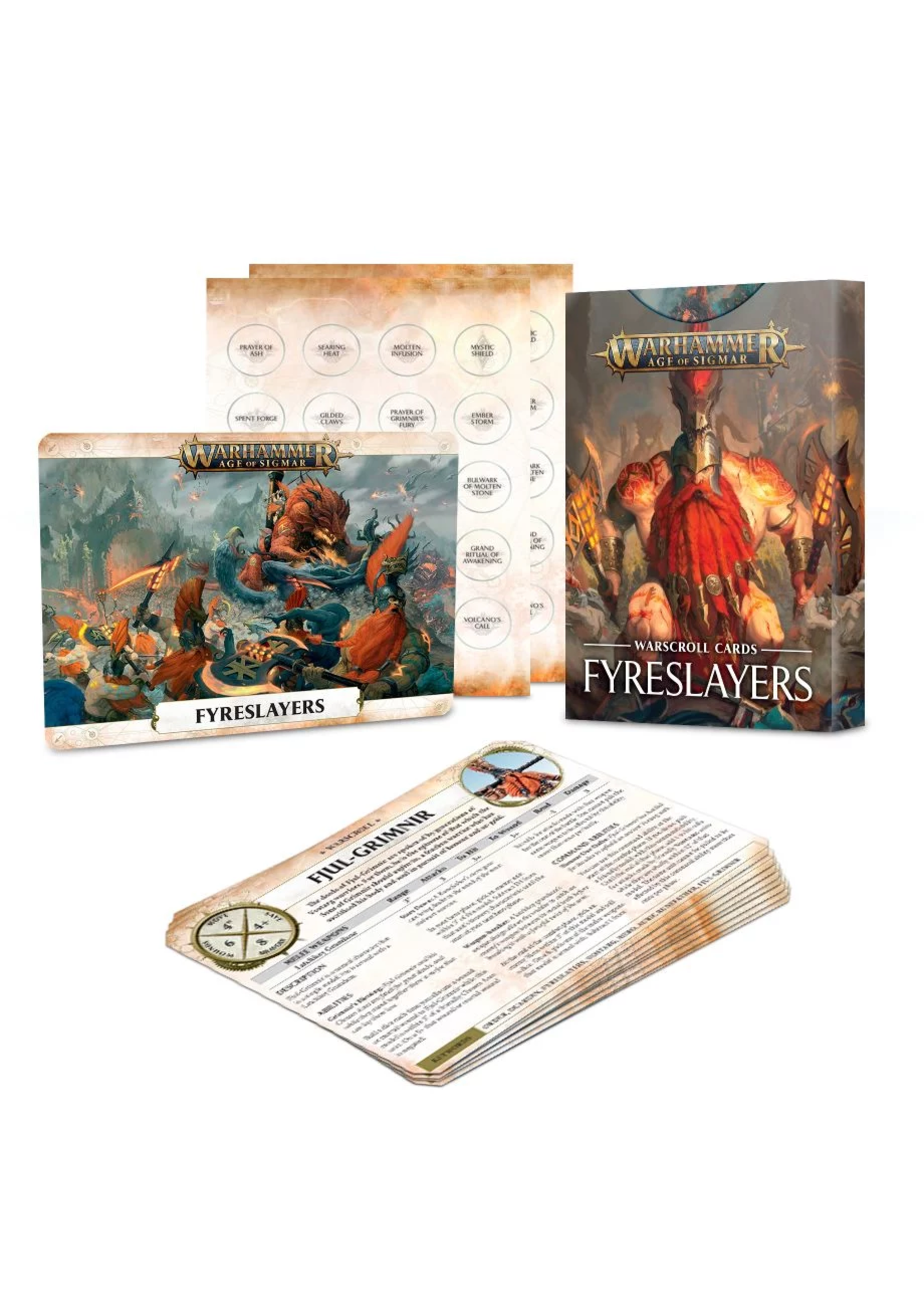 Games Workshop WARSCROLL CARDS: FYRESLAYERS (prior edition)