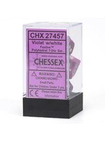 Chessex Festive Poly 7 set: Violet w/ White
