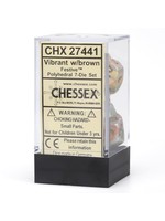 Chessex Festive Poly 7 set: Vibrant w/ Brown